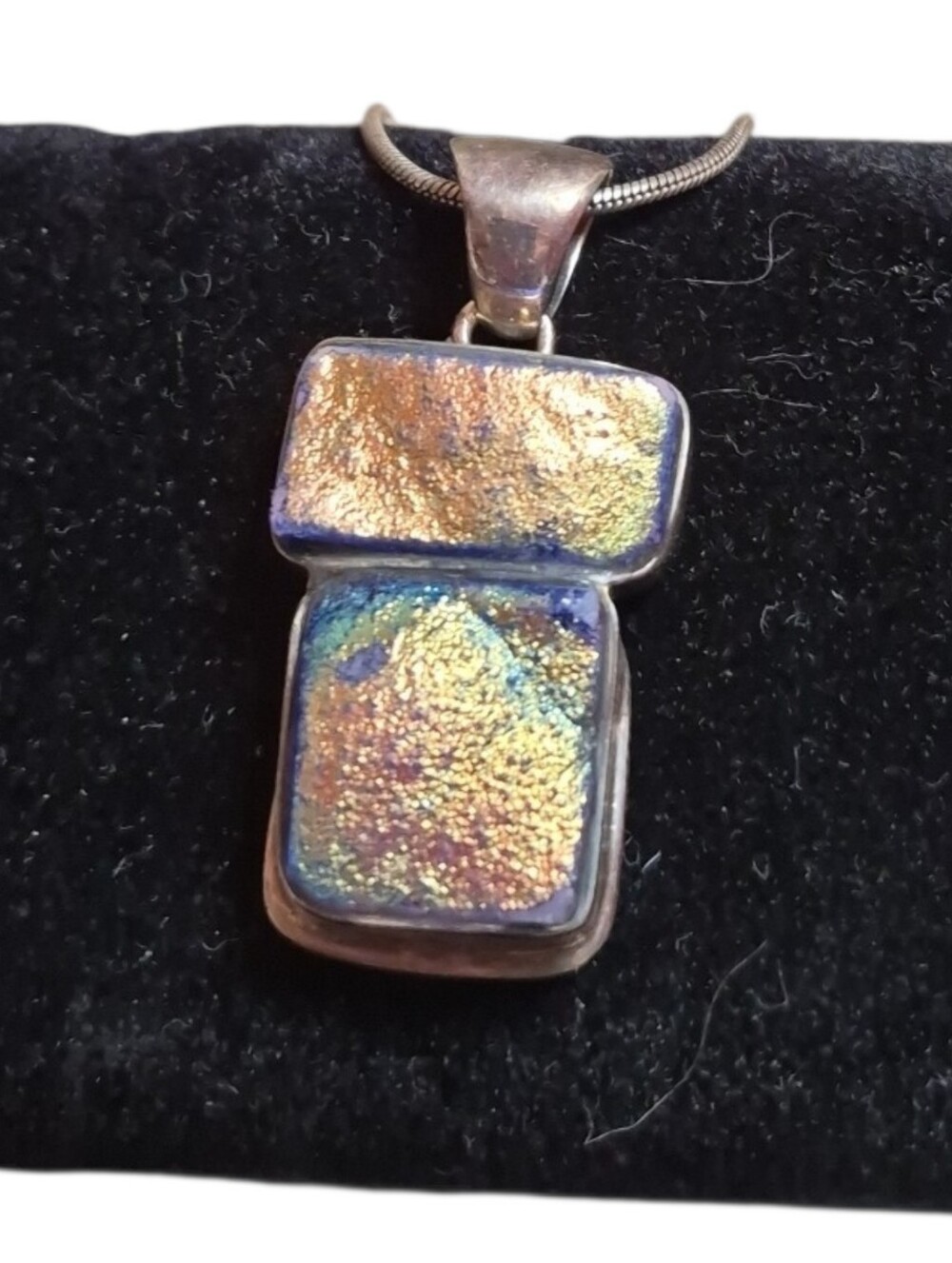 Artisan AJ Sterling Silver Designer Raku Pendant Necklace 18" Vintage